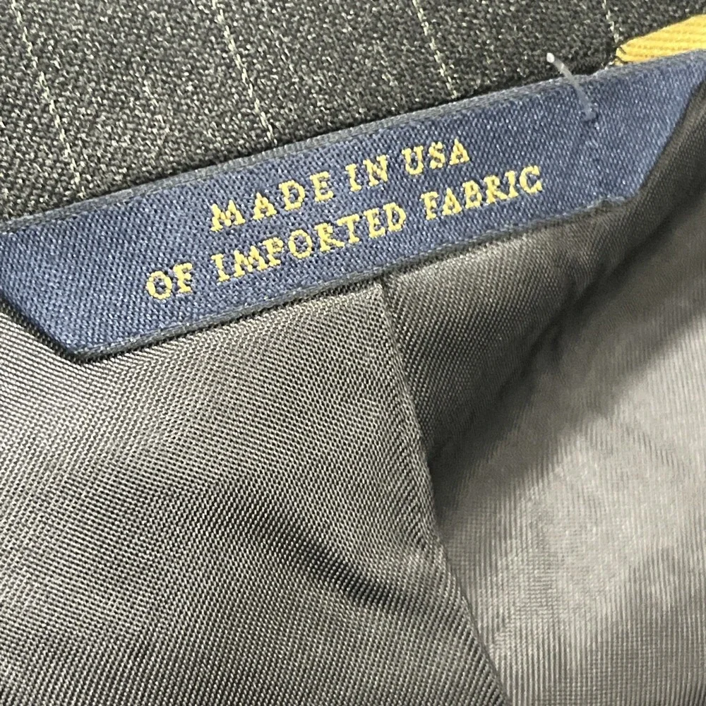 Brooks Brothers Blazer Mens 45 R Gray Pinstripe Jacket Business Made In the USA